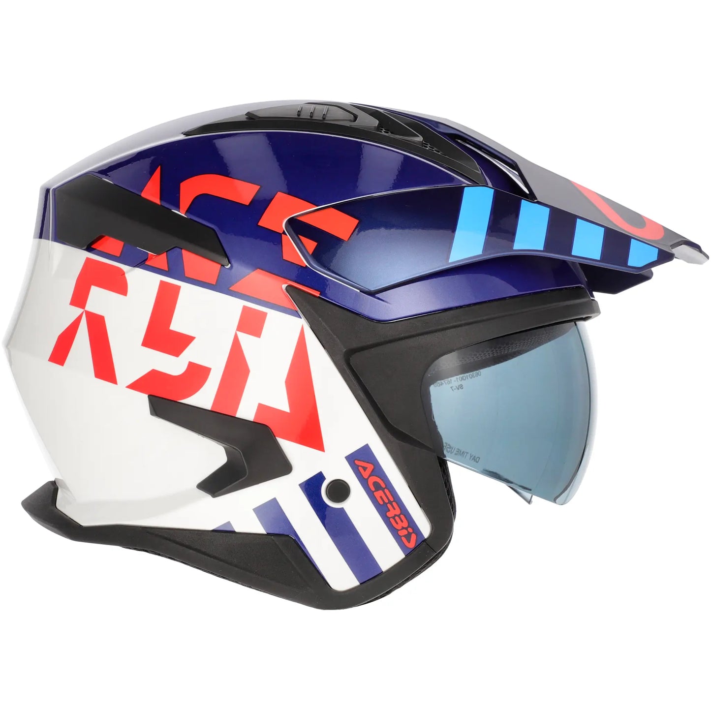 Casco Acerbis Jet Aria Evo Graphic - Blanco/Azul/Rojo