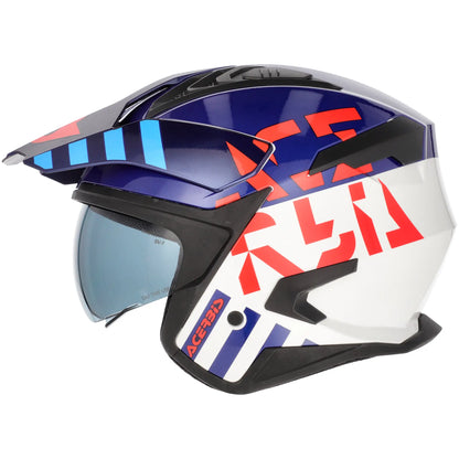 Casco Acerbis Jet Aria Evo Graphic - Blanco/Azul/Rojo