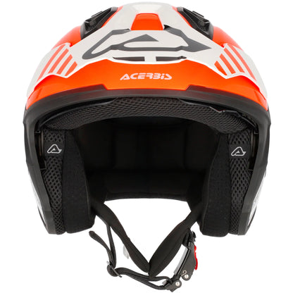 Casco Acerbis Jet Aria Evo Graphic - Blanco/Naranja