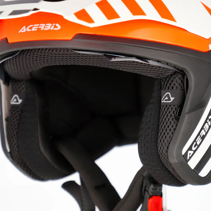 Casco Acerbis Jet Aria Evo Graphic - Blanco/Naranja