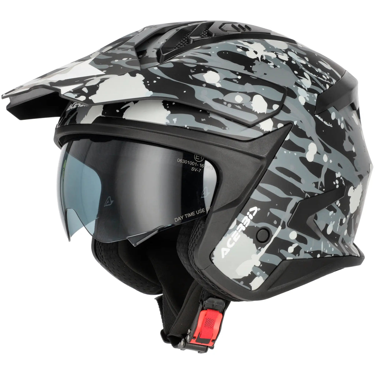 Casco Acerbis Jet Aria Evo Graphic - Camuflaje Gris/Negro