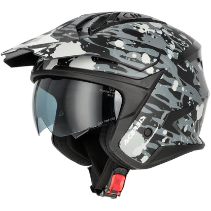 Casco Acerbis Jet Aria Evo Graphic - Camuflaje Gris/Negro