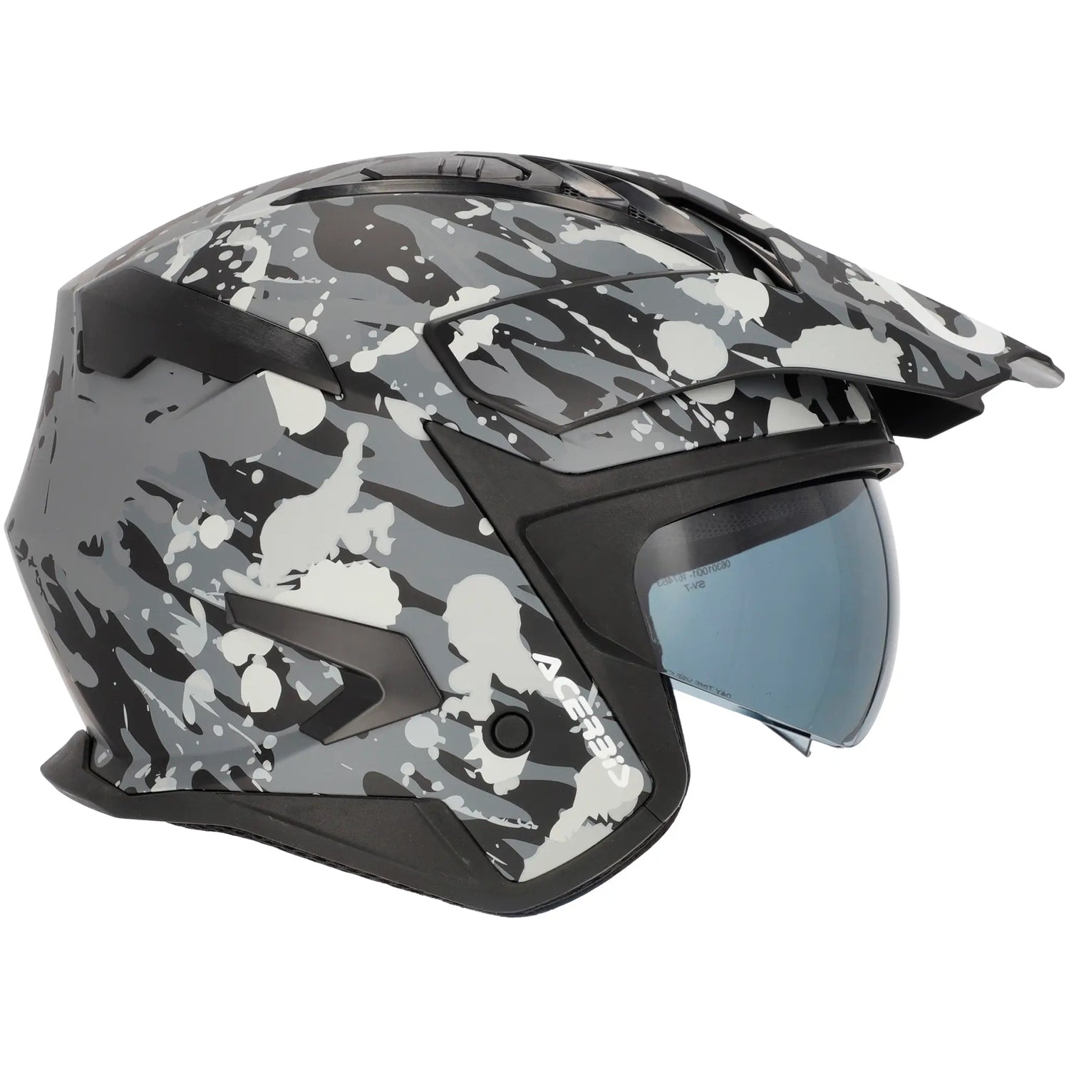 Casco Acerbis Jet Aria Evo Graphic - Camuflaje Gris/Negro
