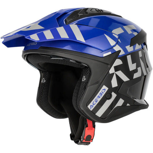 Casco Acerbis Jet Aria Evo Graphic - Negro/Azul