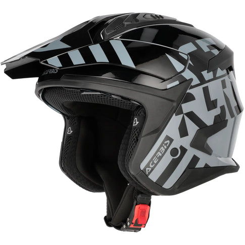 Casco Acerbis Jet Aria Evo Graphic - Negro/Gris