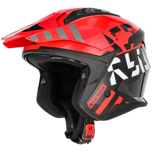 Casco Acerbis Jet Aria Evo Graphic - Negro/Rojo