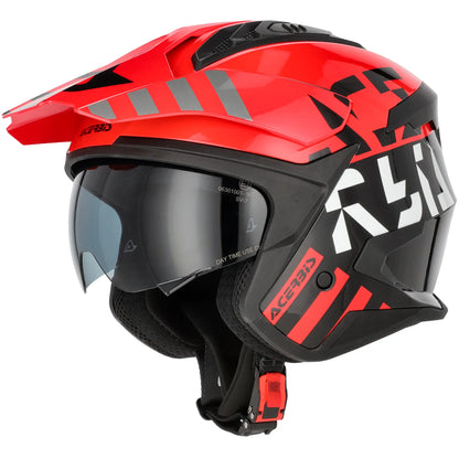 Casco Acerbis Jet Aria Evo Graphic - Negro/Rojo