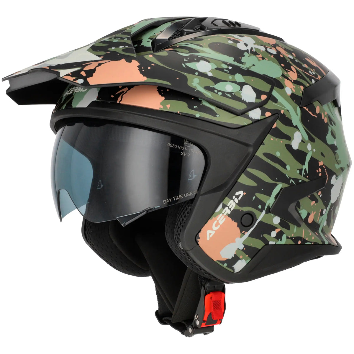 Casco Acerbis Jet Aria Evo Graphic - Camuflaje Verde/Marrón