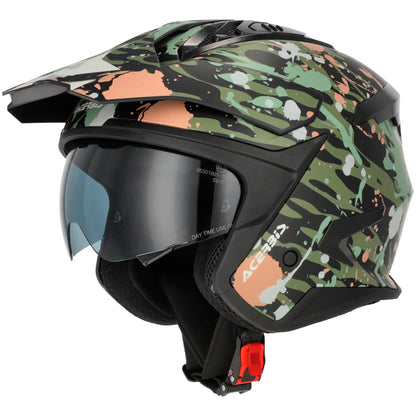 Casco Acerbis Jet Aria Evo Graphic - Camuflaje Verde/Marrón