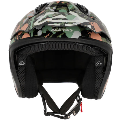 Casco Acerbis Jet Aria Evo Graphic - Camuflaje Verde/Marrón