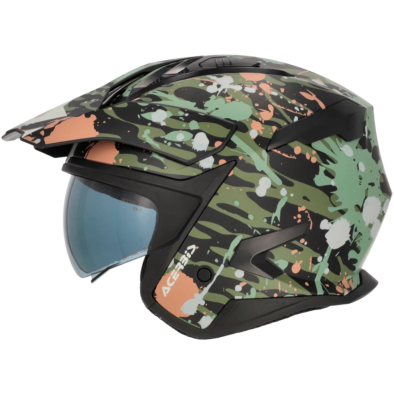 Casco Acerbis Jet Aria Evo Graphic - Camuflaje Verde/Marrón
