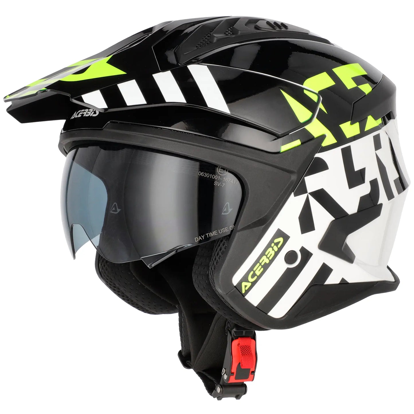 Casco Acerbis Jet Aria Evo Graphic - Negro/Blanco/Amarillo