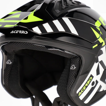 Casco Acerbis Jet Aria Evo Graphic - Negro/Blanco/Amarillo