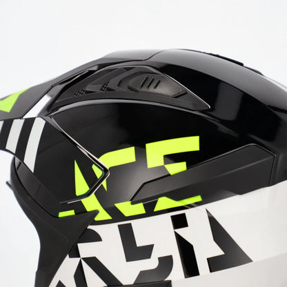 Casco Acerbis Jet Aria Evo Graphic - Negro/Blanco/Amarillo