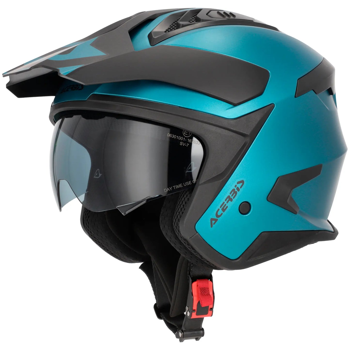 Casco Acerbis Jet Aria Evo Metallic - Azul Claro Mate