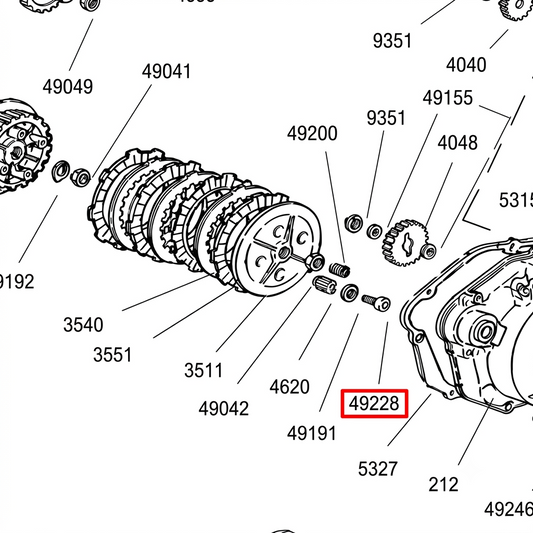 Parafuso mola de <div data-glossary-id="3099863">embraiagem</div> motor Minarelli AM6 