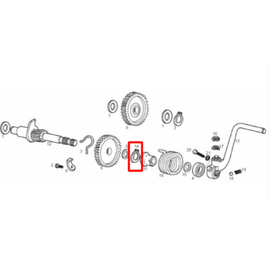 Circlip for kickstart shaft Derbi euro 2/3/4