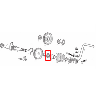 Anel de retenção do veio do pedal de arranque Derbi euro 2/3/4