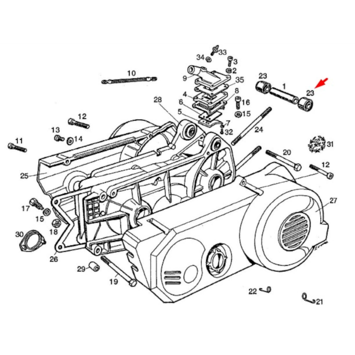 Silentbloc moteur Derbi Variant 50 