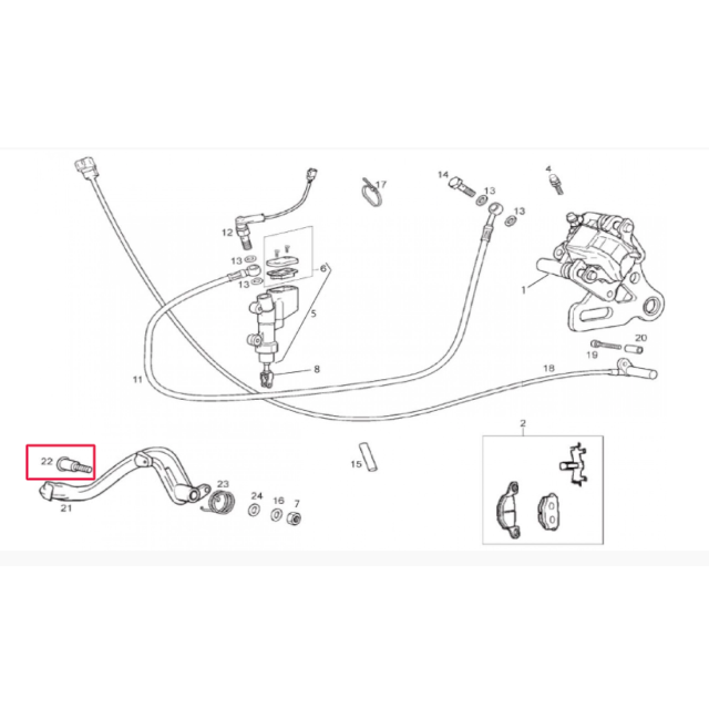 Brake pedal screw Derbi Senda / Aprilia SX 50-125 >1999