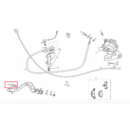 Brake pedal screw Derbi Senda / Aprilia SX 50-125 >1999