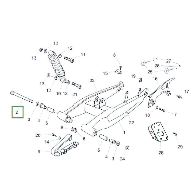 Rear wheel axle Derbi Senda 50 00-20
