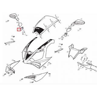 Right mirror base cover Derbi GPR 50/125 2-Stroke 04-06