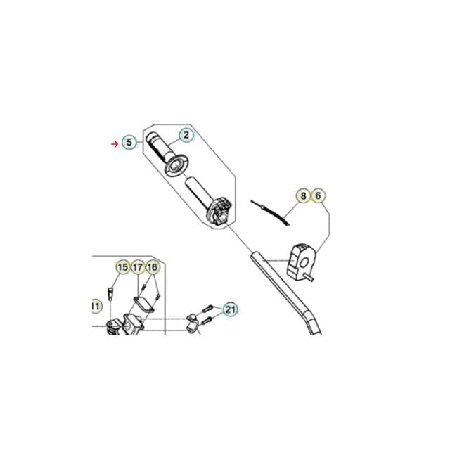 Mando de gas completo con puños Beta RR enduro 50 >2021