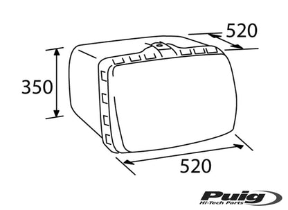 Baúl MAXI BOX con cerradura, Puig, Todas motos - Blanca 0468B