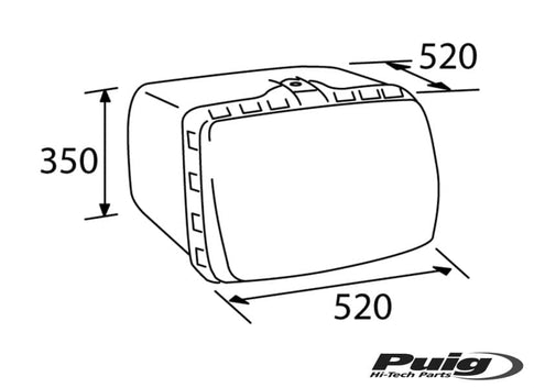 Baúl MAXI BOX con cerradura, Puig, Todas motos - Blanca 0468B