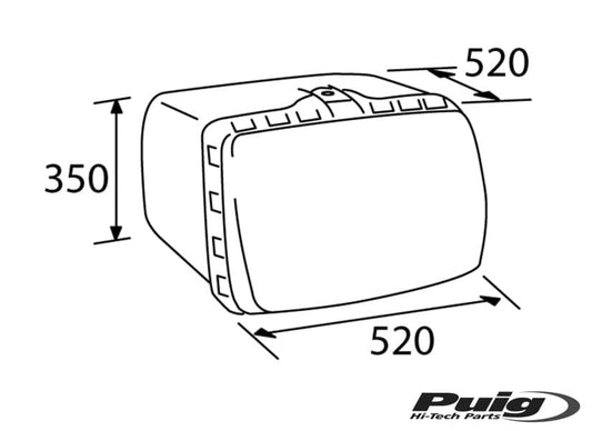 Top case MAXI BOX com fechadura, Puig, Todas as motos - Preto