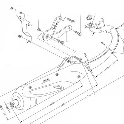 Escape Sitoplus tipo original Yamaha Jog R 50 AC >2004
