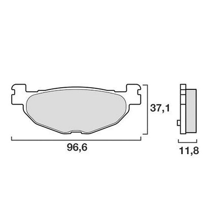 Rear brake pads Yamaha T-Max 500 4T LC 04-07 / 530 >2012 Brembo - sintered