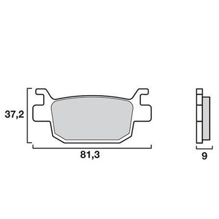 Rear brake pads Honda SH 125 >2009 / S-Wing >2007 Brembo - sintered