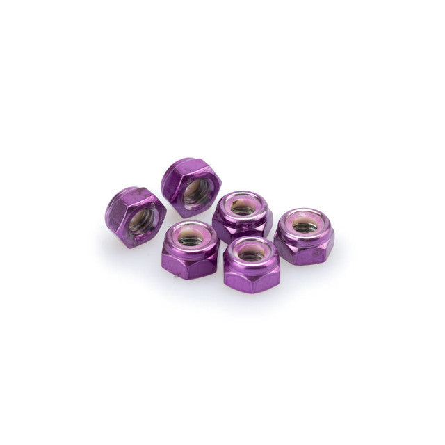 Blister 6 tuercas autoblocante aluminio anodizado M6 Puig