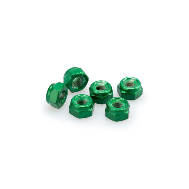 Blister 6 tuercas autoblocante aluminio anodizado M6 Puig
