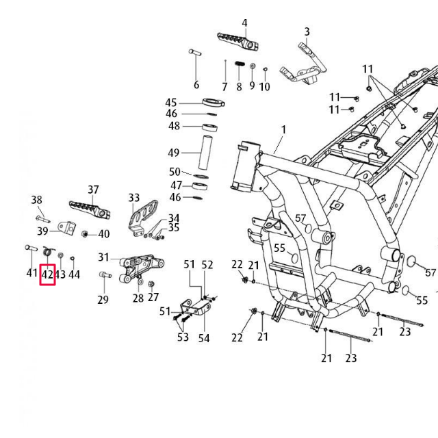 Muelle derecho estribera piloto Rieju Century 125 Euro 4 0/000.470.4006