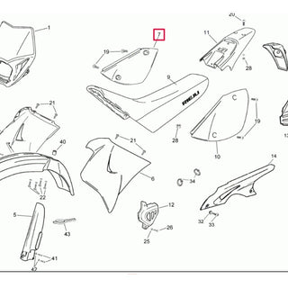 Carénage latéral droit Rieju RR Spike - rouge