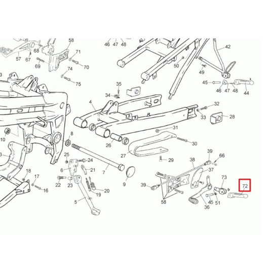 Estribera piloto izquierda Rieju RS2 / RS3 50-125 / Century 125 0/000.740.7001
