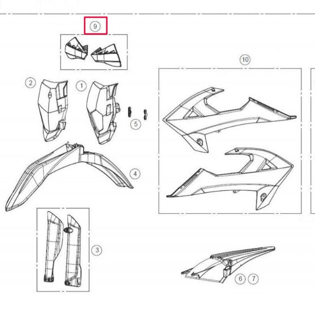 Handguards Enduro Rieju MR 300 - white