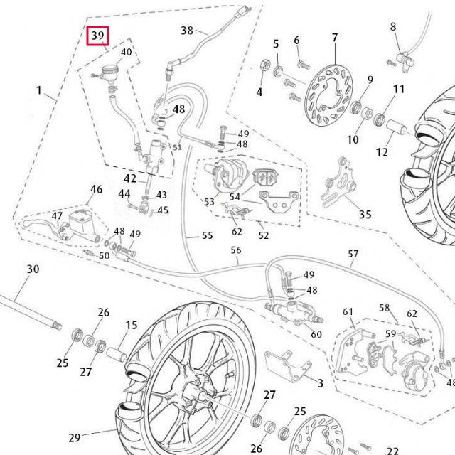Rear brake pump Rieju MRT 50 / Marathon 125
