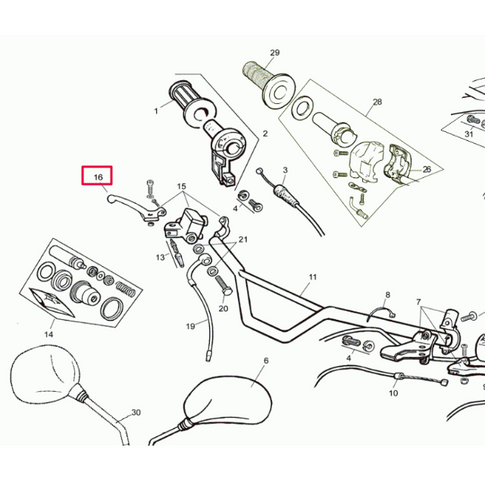 Levier de frein Rieju RR / Spike 50