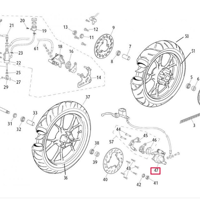 Pinza de freno delantero Rieju MRT 50 / Marathon 125 0/000.860.5111