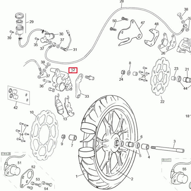 Pinza de freno delantera Rieju RS2 50-125 0/000.860.7003