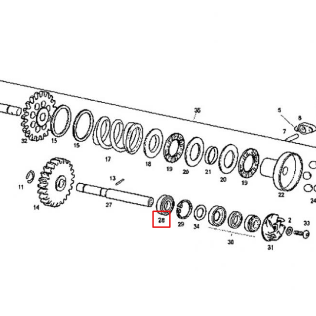 Rolamento do eixo da bomba de água ME25610010 Gas Gas EC 125/200/250/300