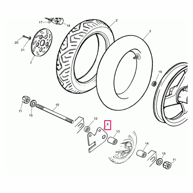 Soporte pinza de freno trasera Rieju RS1 50 0/000.980.0315