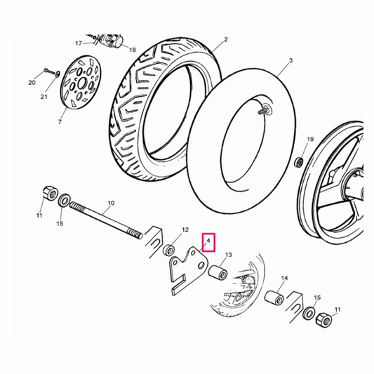 Soporte pinza de freno trasera Rieju RS1 50 0/000.980.0315