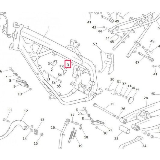Left support bracket engine Rieju Marathon 125 AC