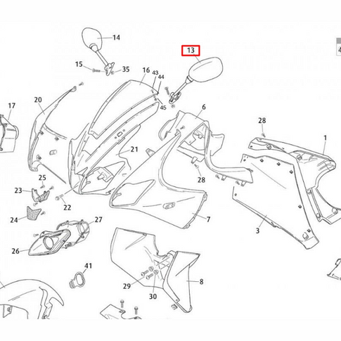 Retrovisor izquierdo Rieju RS3 50/125