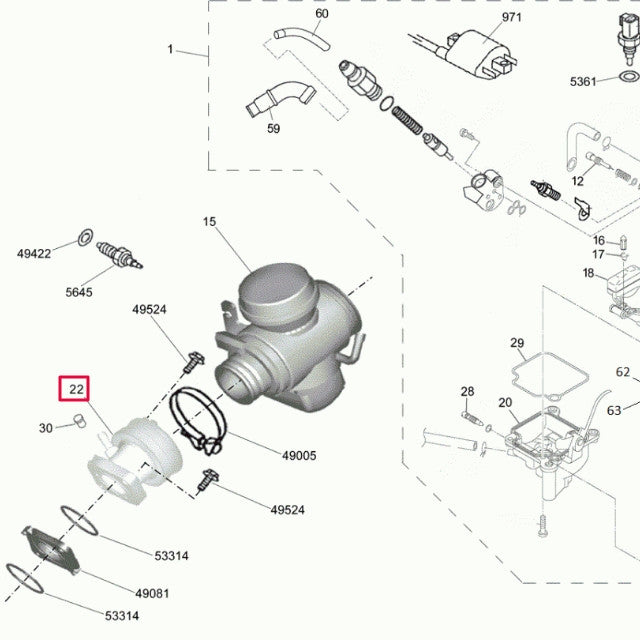 Intake manifold Rieju Marathon / RS3 125